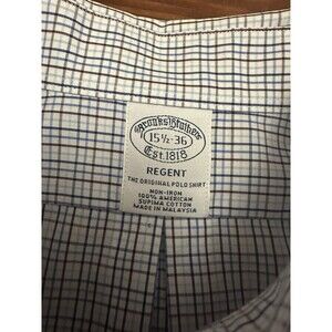 Brooks Brothers Regent Plaid Non Iron Cotton Dress Shirt 15.5 - 36